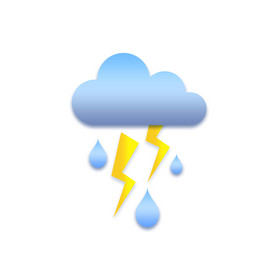 卡通天气预报雷雨天闪电下雨gif动态图