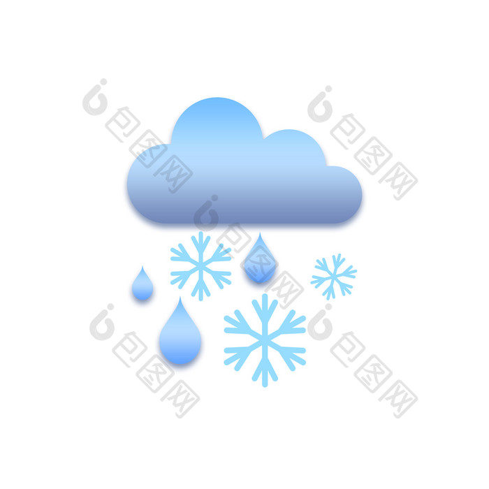 卡通天气预报雨夹雪图标元素动图GIF