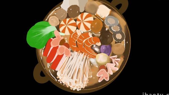 卡通类写实食物美食火锅焖锅MG动画