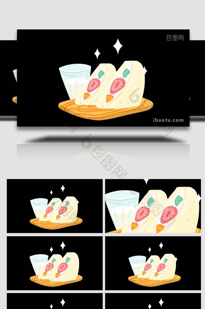 卡通写实饮料三明治食物MG动画