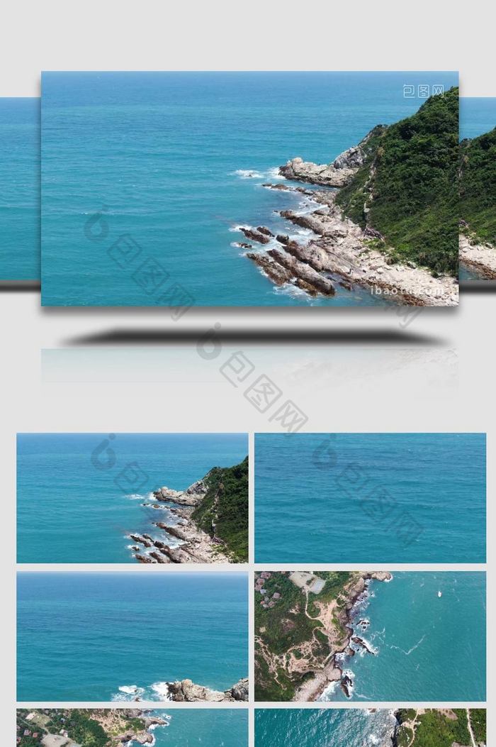 自然震撼大海景观蓝色海洋风景航拍实拍4K