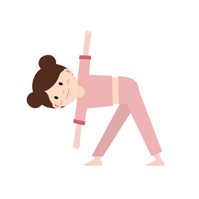 卡通健身瑜伽锻炼女孩动图GIF