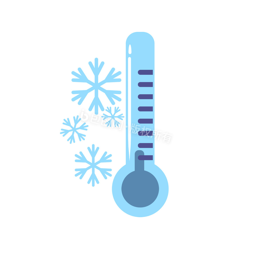 卡通天气预报温度下降动图GIF图片