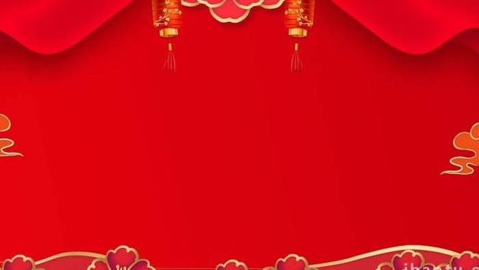 大气喜庆红色中国风婚礼循环背景视频