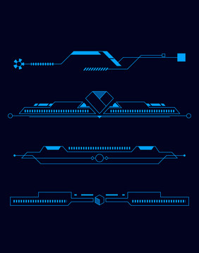 几何线条科技感蓝色边框