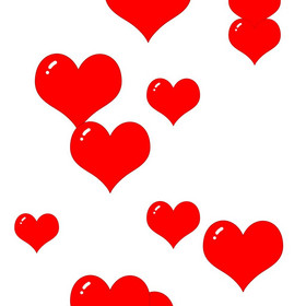 卡通红心跳动上升动图gif