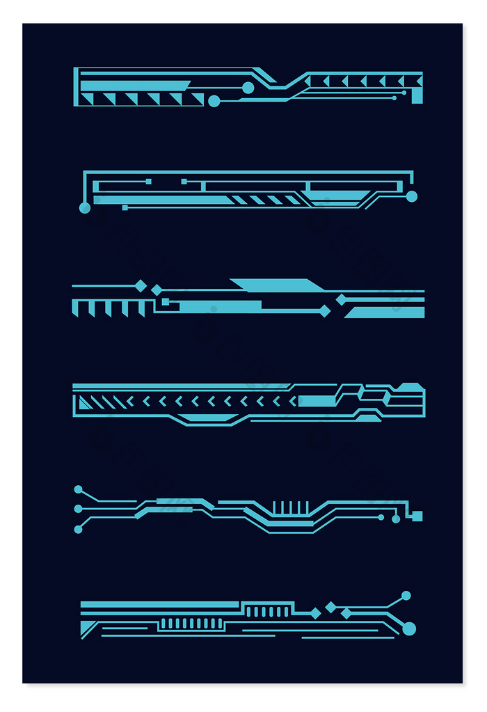 科技线条深蓝色矢量元素