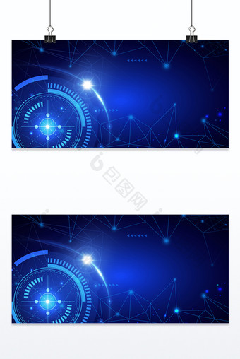 蓝色商务科技互联网宣传几何光效背景图片