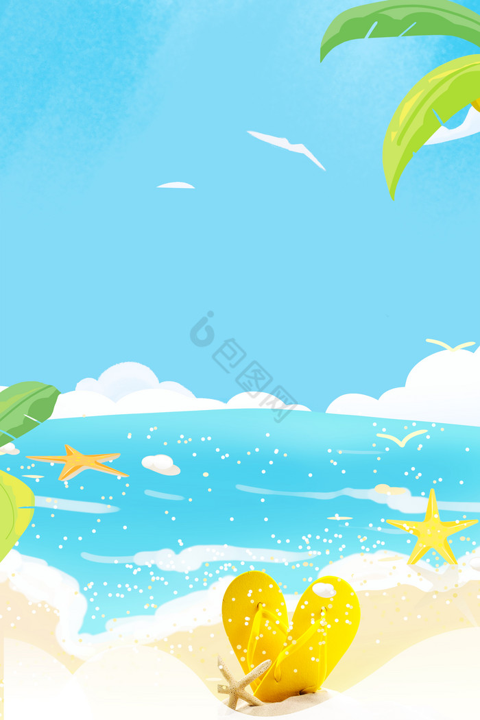 夏季海边度假冲浪沙滩初夏