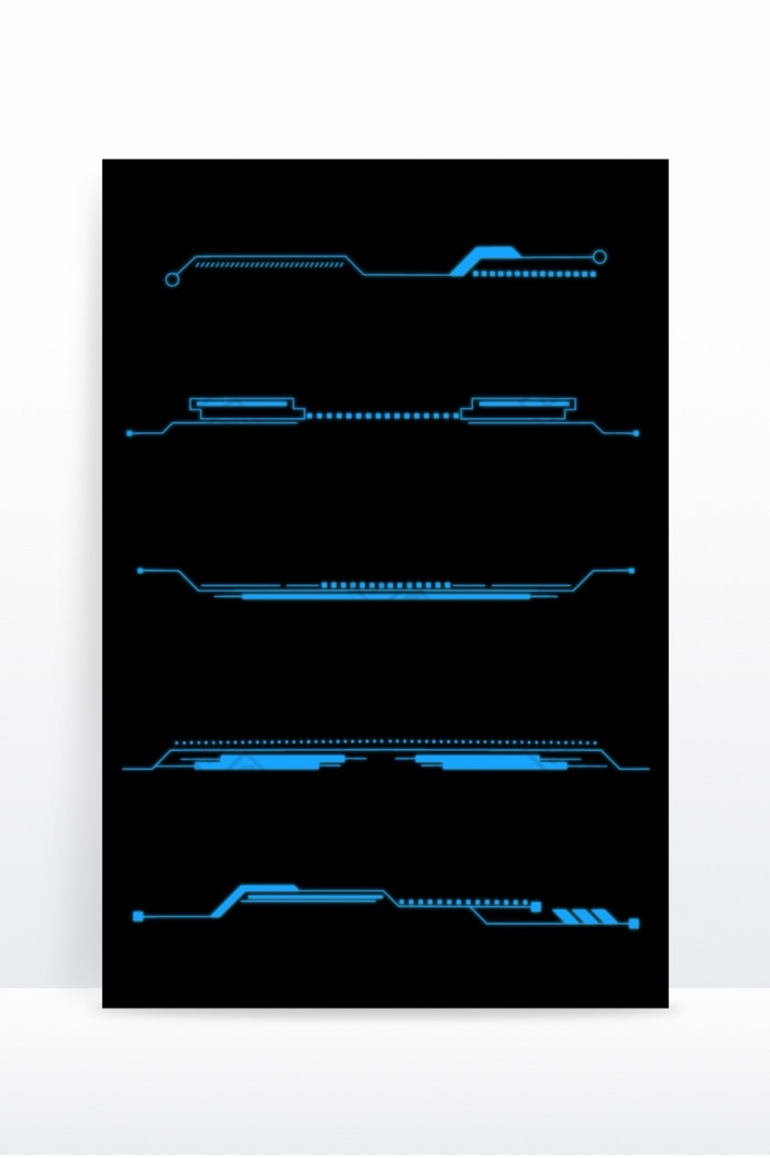蓝色简单科技线条元素
