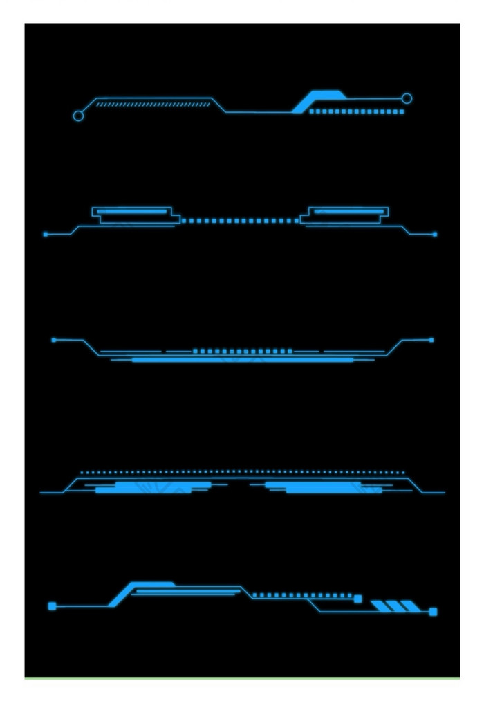 蓝色简单科技线条元素