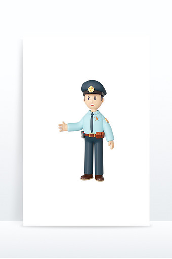 3DC4D立体职业人物警察图片