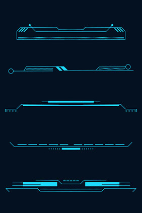蓝色科技机械线条元素
