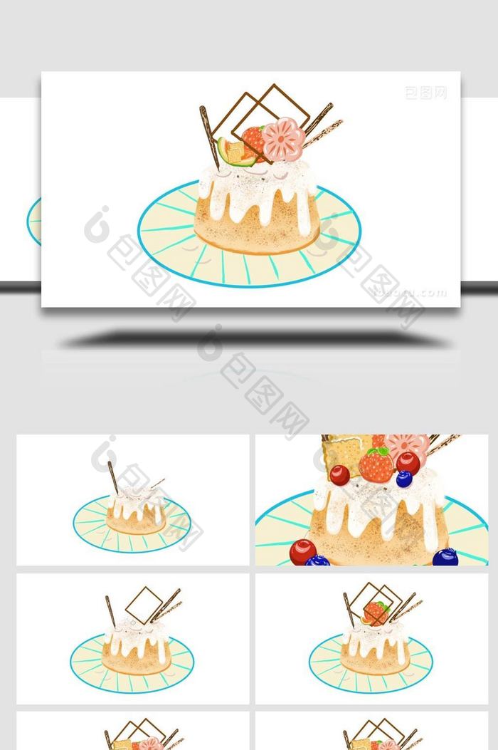 卡通类写实美食食物蛋糕MG动画