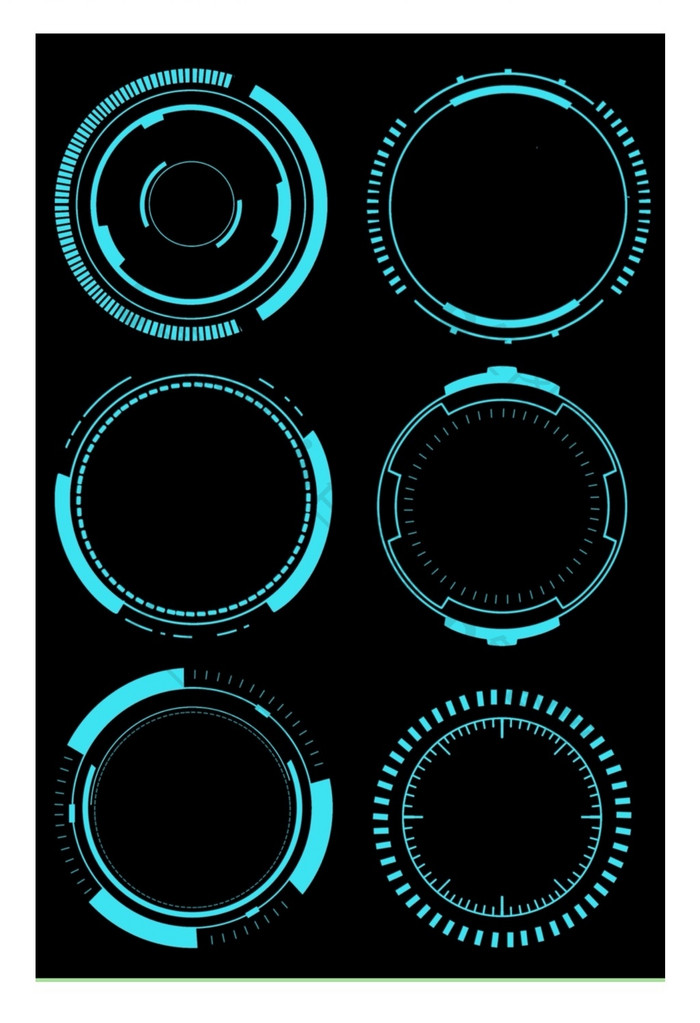 蓝色未来圆形科技边框元素