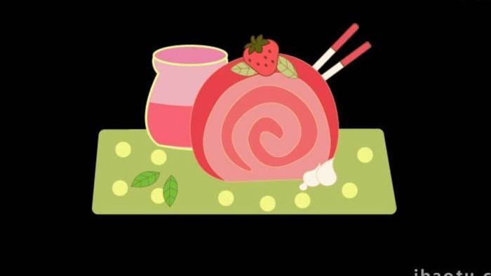 卡通食物美食饮料甜点蛋糕MG动画