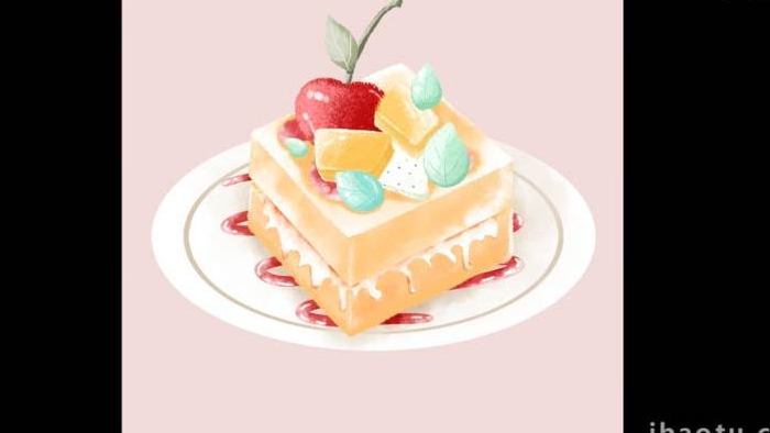 卡通类写实美食蛋糕食物MG动画