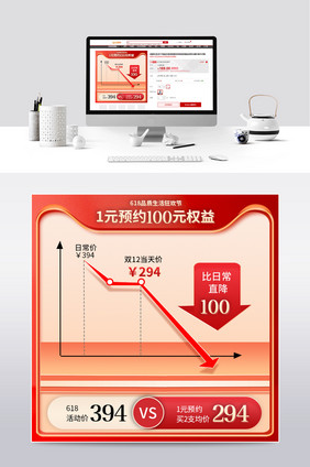 618品质生活狂欢节微立体降价曲线主图