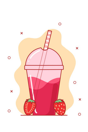 夏日冷饮草莓果汁图片