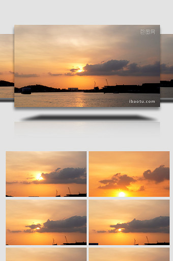 自然唯美太阳下山夕阳日落4k延时图片