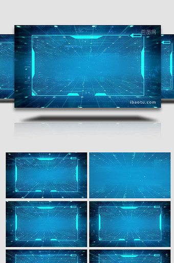 大气蓝色粒子科技框背景视频图片