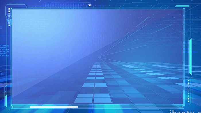 蓝色科技框粒子背景视频模板