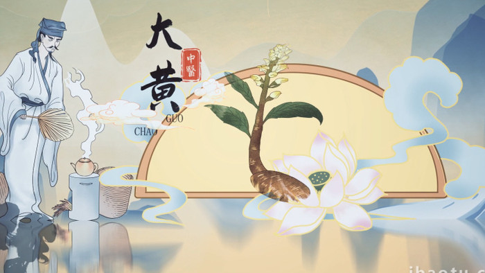 中国风传统中草药文化宣传AE模板