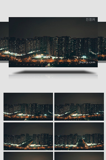 航拍城市万家灯火夜景视频素材4K图片
