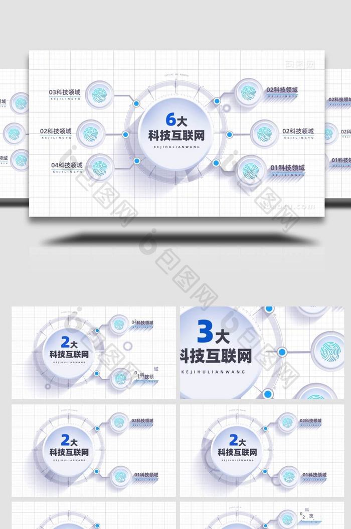 白色科技风科技分类模板