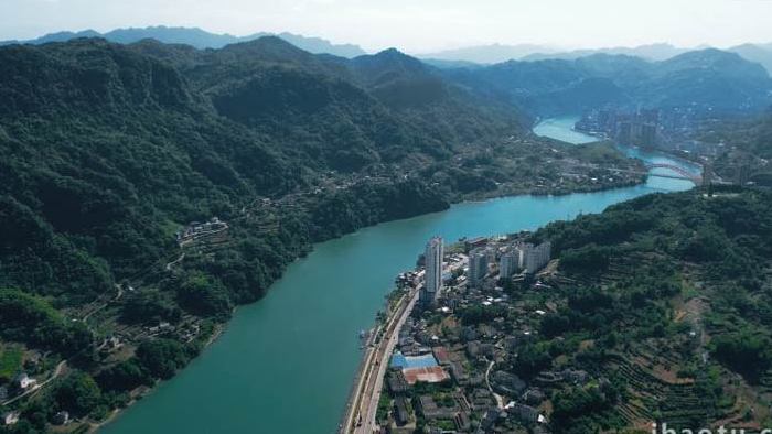 自然风景实拍湖北清江青山绿水实拍视频