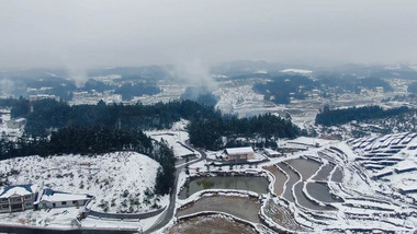 大气南方农业种植农田雪景航拍