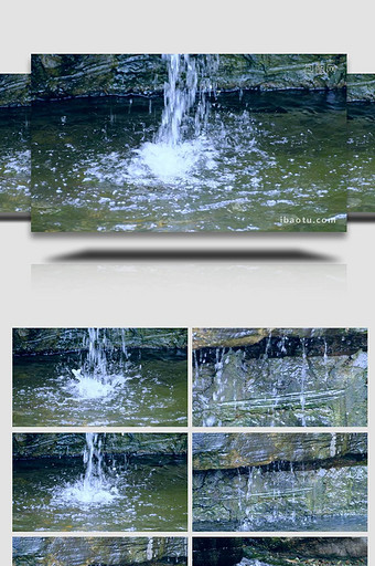 山间小溪流水水花四溅空镜头特写实拍图片