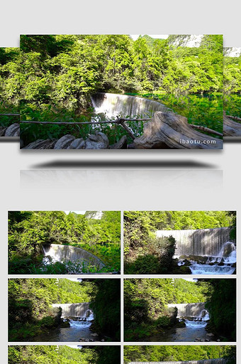大气贵州5A景区小七孔卧龙潭瀑布4K实拍图片