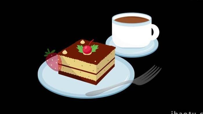 卡通类食物糕点美食咖啡MG动画