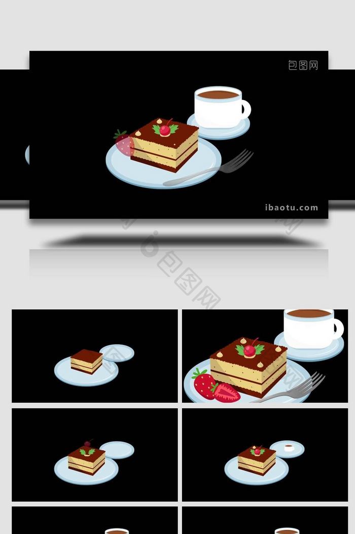 卡通类食物糕点美食咖啡MG动画