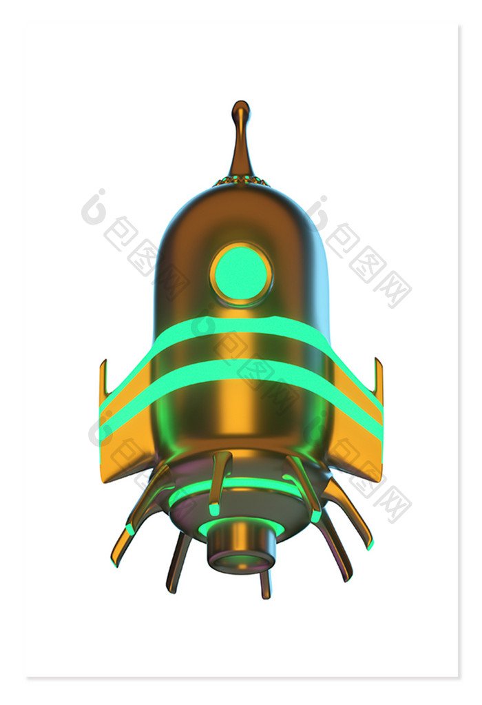 金属发光科技火箭飞行器太空飞船