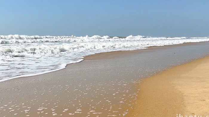 自然海洋实拍壮观大海沙滩海浪视频素材