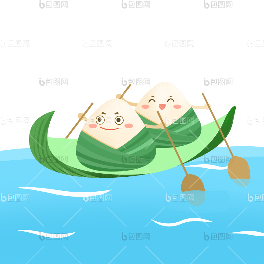 划龙舟卡通图片-划龙舟卡通素材免费下载-包图网