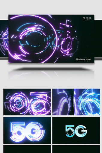 高科技炫彩霓虹灯轮廓logo动画AE模板图片