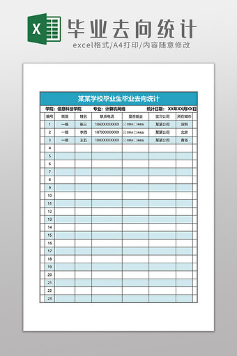 毕业就业去向统计表图片