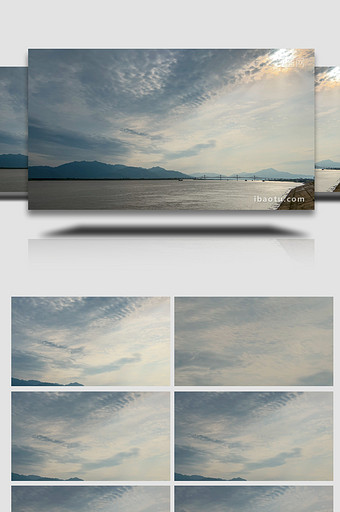 自然天空日落飘动天空云层飞过4K延时图片