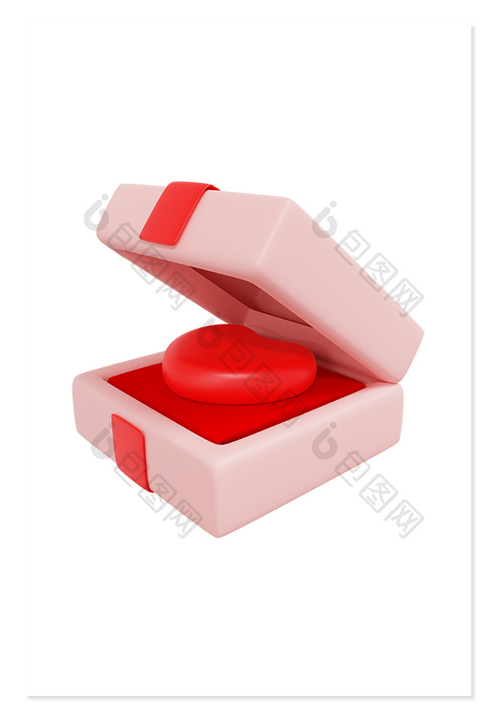 3D装饰粉红色礼物520情人节元素