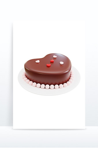 3D装饰心形蛋糕520元素图片