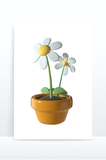 小白花植物创意植物元素室内盆栽阳台绿植图片