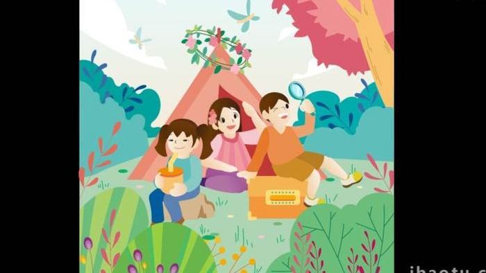卡通类旅游夏令营自然环境MG动画