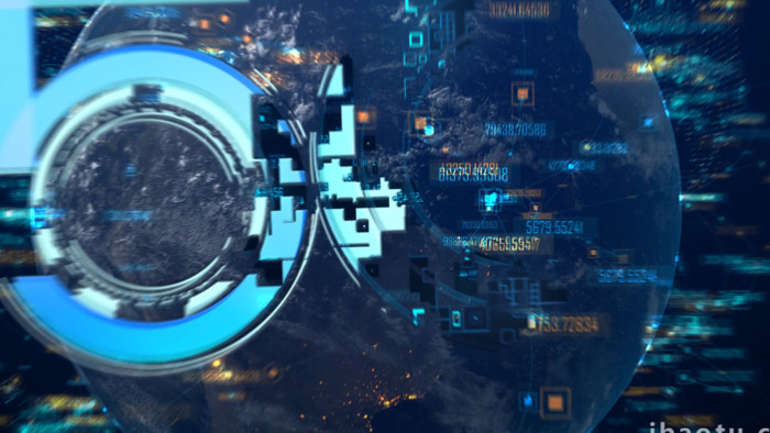 科技未来世界数字连接logo动画AE模板