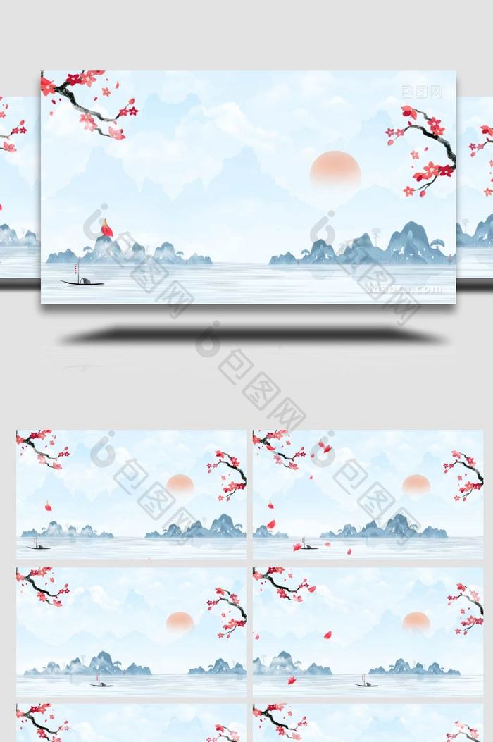 中国古风水墨背景视频模板