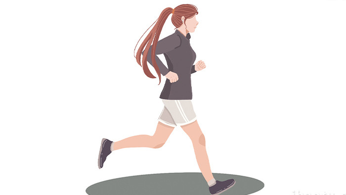 易用卡通mg动画运动女人跑步训练