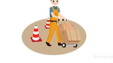 易用卡通mg动画职业类劳动工人搬运