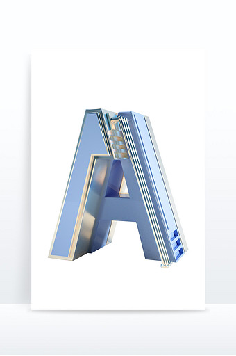 蓝色英文字母A装饰元素图片